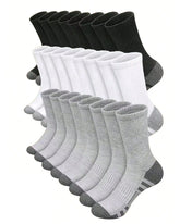 5 Pairs/10 Pairs Men/Women Solid Color Ankle Socks, Black & White & Grey, Versatile Crew Socks For All Seasons, Fall