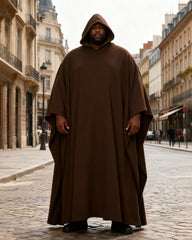 Big & Tall Men's Punk Hooded Button Loose Cloak