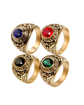 Vintage Eagle Diamond Multicolor Ring