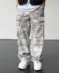 Big & Tall Men's Camouflage Casual Straight Multi-pocket Overalls M-3XL