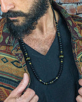 Black Onyx Ethnic-Style Surfer Men's Gift Vintage Necklace