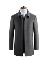 Big & Tall Men's Business Wool Lapel Lining Padded Tweed Coat M-4XL