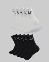 5 Pairs/10 Pairs Men/Women Solid Color Ankle Socks, Black & White, Versatile Crew Socks For All Seasons, Fall