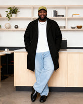 Big & Tall Men's Solid Color Wool Mid-length Trench Coat S-3XL