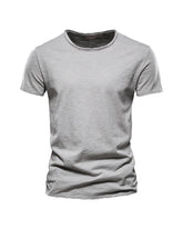 Big & Tall Men's Solid Color Slub Cotton Crewneck Short-sleeved T-shirt S-5XL
