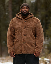 Big & Tall Men's Solid Color Hooded Velvet Jacket Cardigan M-3XL