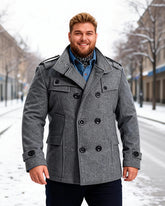 Big & Tall Men's Slim Fit Long Woolen Trench Coat M-4XL