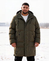 Big & Tall Men's Loose Hooded Padded Medium And Long Coat M-8XL