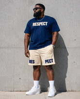 Big & Tall Men's RESPECT Letter-Print Crewneck Short-Sleeve T-Shirt And Shorts Set