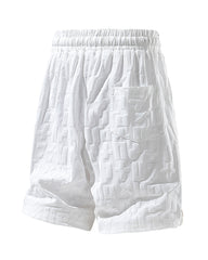 L-9XL Casual Sports Letter Jacquard Plaid Shorts