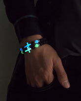 Vintage Volcanic Stone Luminous Cross Bead Bracelet