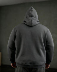 Big & Tall Men's Solid Color Fleece Zipped Double Hood Zipper Hoodie Sweatshirt