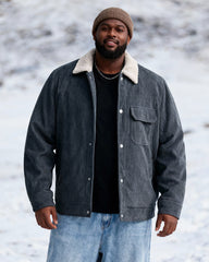 Big & Tall Men's Thickened Lamb Corduroy Casual Jacket L-9XL