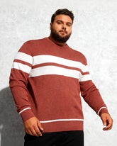 Big & Tall Men's Casual Striped Pullover Colorblock Crewneck Sweater S-2XL