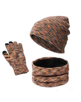Outdoor Autumn And Winter Thick Hat Scarf Gloves Three-piece Set