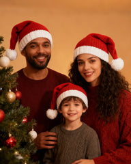 Autumn And Winter Classic Red Christmas Hat Knitted Parent Hat Gift