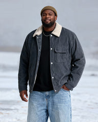 Big & Tall Men's Thickened Lamb Corduroy Casual Jacket L-9XL