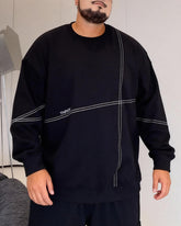 Big & Tall Men's Simple Sewing Line Crewneck Pullover Sweat XL-8XL