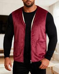 Big & Tall Men's Warm Padded Double-sided Lamb Velvet Vest L-6XL