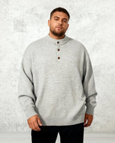 Big & Tall Men's Casual Solid Color Henry Neck Sweater M-3XL