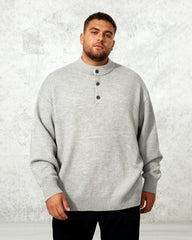 Big & Tall Men's Casual Solid Color Henry Neck Sweater M-3XL