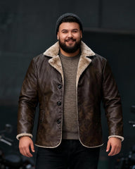 Big & Tall Men's Thickened Large Laps Suit Motorcycle Jacket S-4XL