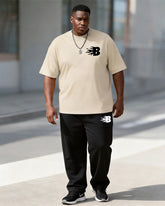 Big & Tall Men's Khachi Flame B Letter Printed T-Shirt Pants Set