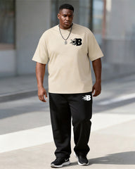 Big & Tall Men's Khachi Flame B Letter Printed T-Shirt Pants Set