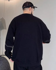 Big & Tall Men's Simple Sewing Line Crewneck Pullover Sweat XL-8XL