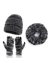 Outdoor Autumn And Winter Hat Scarf Gloves Three-piece Touch Screen