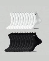 5 Pairs/10 Pairs Men/Women Solid Color Ankle Socks, Black & White & Grey, Versatile Crew Socks For All Seasons, Fall