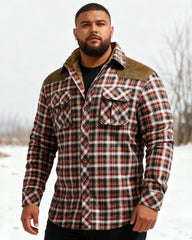 Big & Tall Men's Thickened Plaid Shirt Cotton Jacket M-4XL