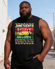 Big & Tall Men's Juneteenth Faith Achievement Success Printed Crewneck Sports Vest