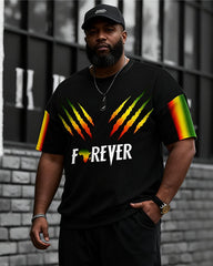 Big & Tall Men's FOREVER African Claw Mark Gradient Printed T-Shirt Pants Set