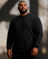 Big & Tall Men's Slim Fit Solid Color Crewneck Long Sleeve Small Square Casual Base Wear S-3XL