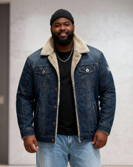 Big & Tall Men's Thickened Velvet Lapel Fur Collar Jacket Coat M-7XL