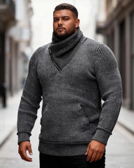 Big & Tall Men's Turtleneck Pocket Knitwear Long Sleeve Sweater S-3XL