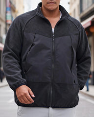 Big & Tall Men's Solid Color Ultra Light Fleece Warm Sports Jacket XL-5XL
