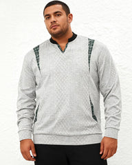 Big & Tall Men's Contrast Color Pullover Knit V-Neck Top S-3XL