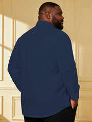 Men's Plus Size Slim Business Slim Stretch Long Sleeve Shirt