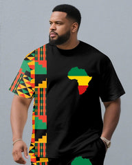 Big & Tall Men's Juneteenth Black Heritage Day Short-Sleeve T-Shirt And Shorts Set