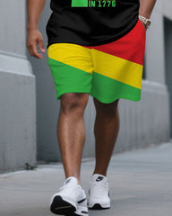 June Festival Years Ancestral Short-sleeved T-shirt Shorts Men's Suit