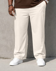 Big & Tall Men's Brown Side Stripe Print Polo Short Sleeve Pants Set
