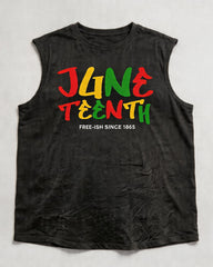 Big & Tall Men's Juneteenth Free 1865 Print Crewneck Sport Vest