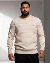 Big & Tall Men's Simple Jacquard Saffiano Crewneck Pullover Sweater S-2XL