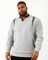 Big & Tall Men's Contrast Color Pullover Knit V-Neck Top S-3XL