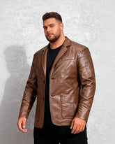Big & Tall Men's Washable PU Leather Jacket M-6XL
