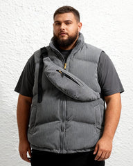 Big & Tall Men's Corduroy Cotton Vest With Satchel Coat M-3XL