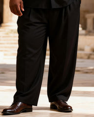 Big & Tall Men's Black Gold Double Parrot Print Short Sleeve Shirt Pants Set