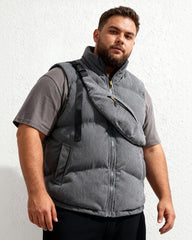 Big & Tall Men's Corduroy Cotton Vest With Satchel Coat M-3XL
